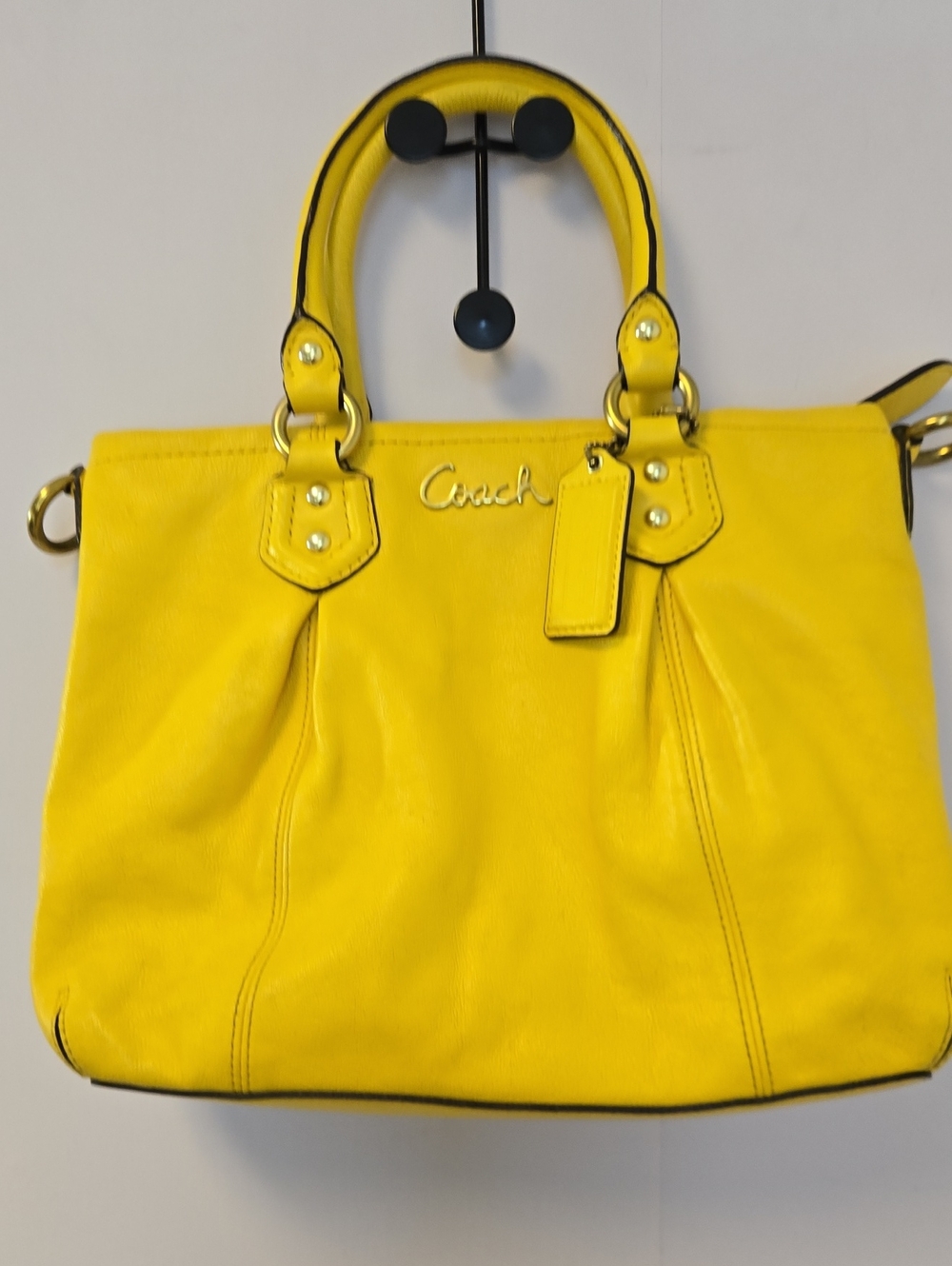 Coach Yellow Leather Satchel with Top Handles